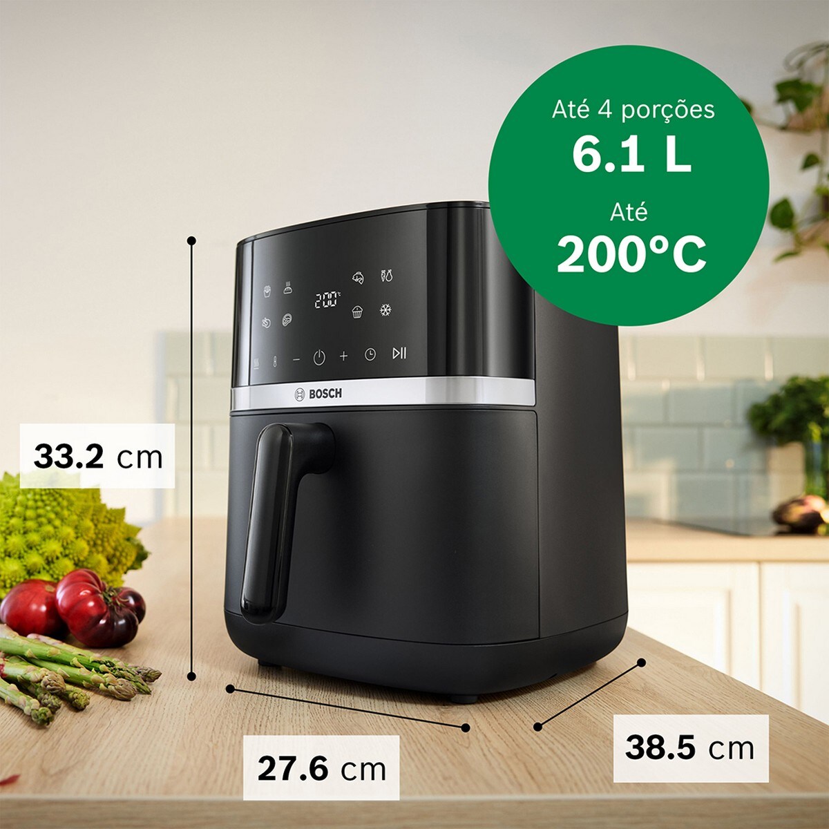 Fritadeira Air Fryer Bosch Serie 4 MAF462B0 de 2050 W e 6,1 Litros - Preto Preto-7