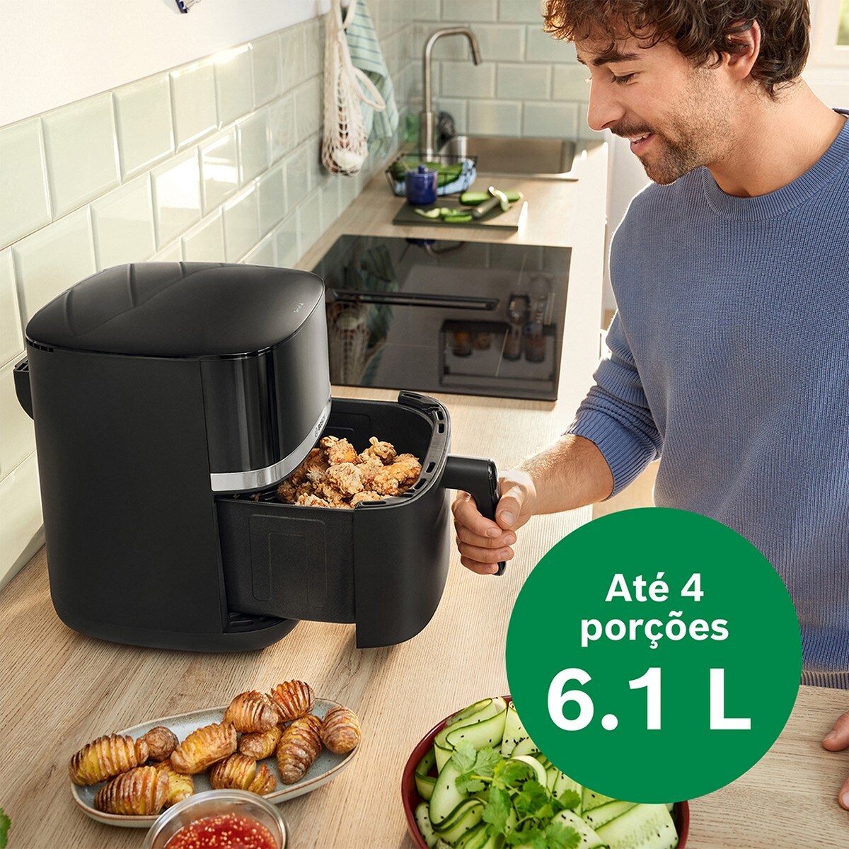 Fritadeira Air Fryer Bosch Serie 4 MAF462B0 de 2050 W e 6,1 Litros - Preto Preto-8