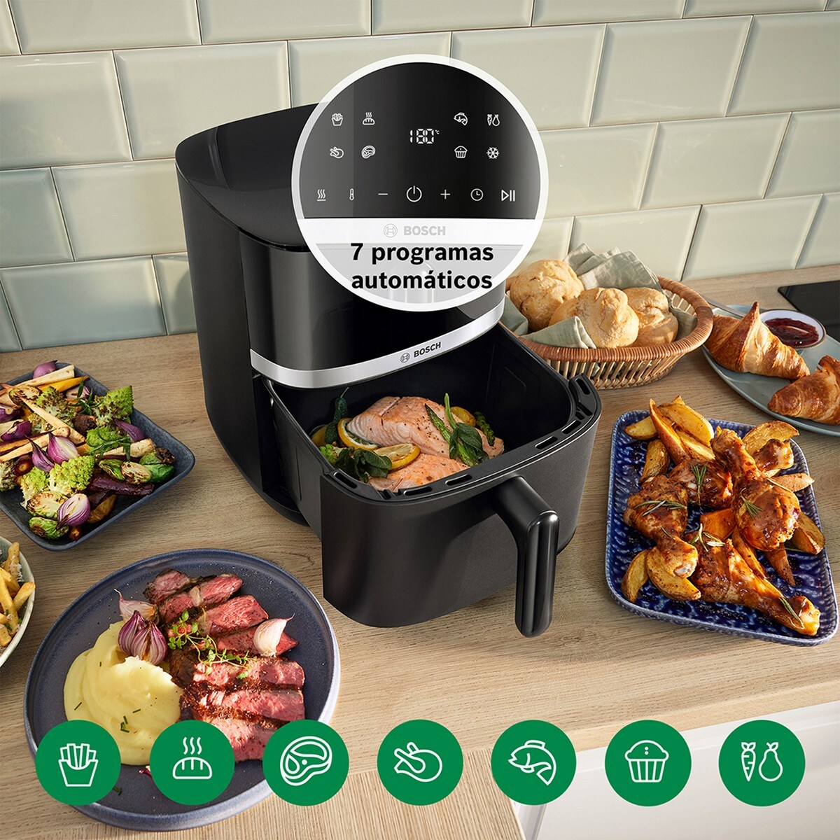 Fritadeira Air Fryer Bosch Serie 4 MAF462B0 de 2050 W e 6,1 Litros - Preto Preto-11