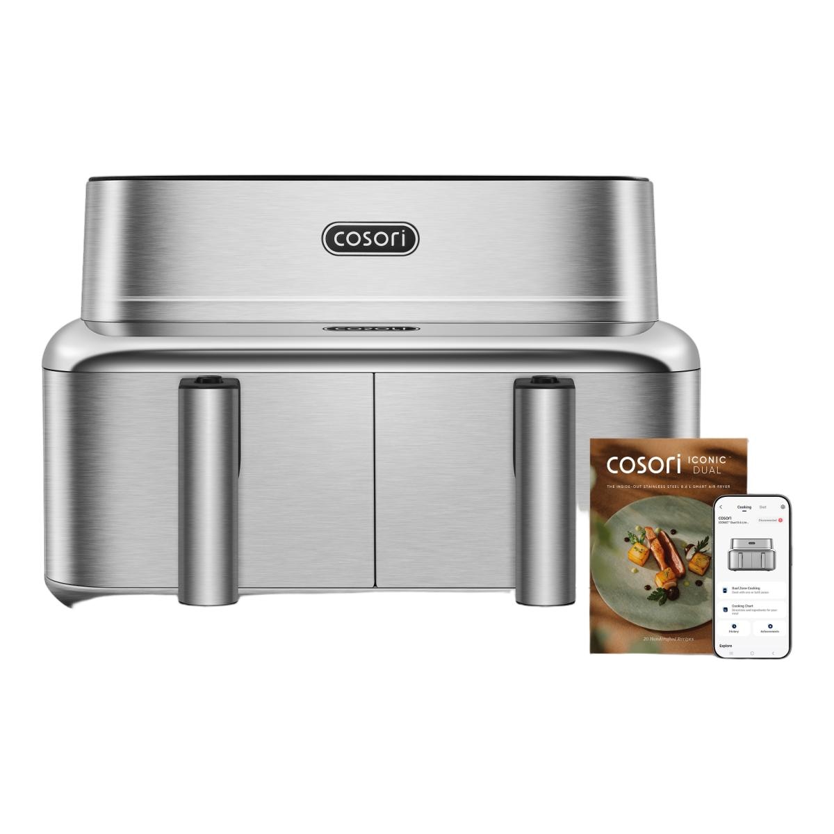 Imagem 0 de Fritadeira Airfryer Iconic Dual Cosori CAF-SE901S-CEU de 2700W e Capacidade de 4.3+4.3L