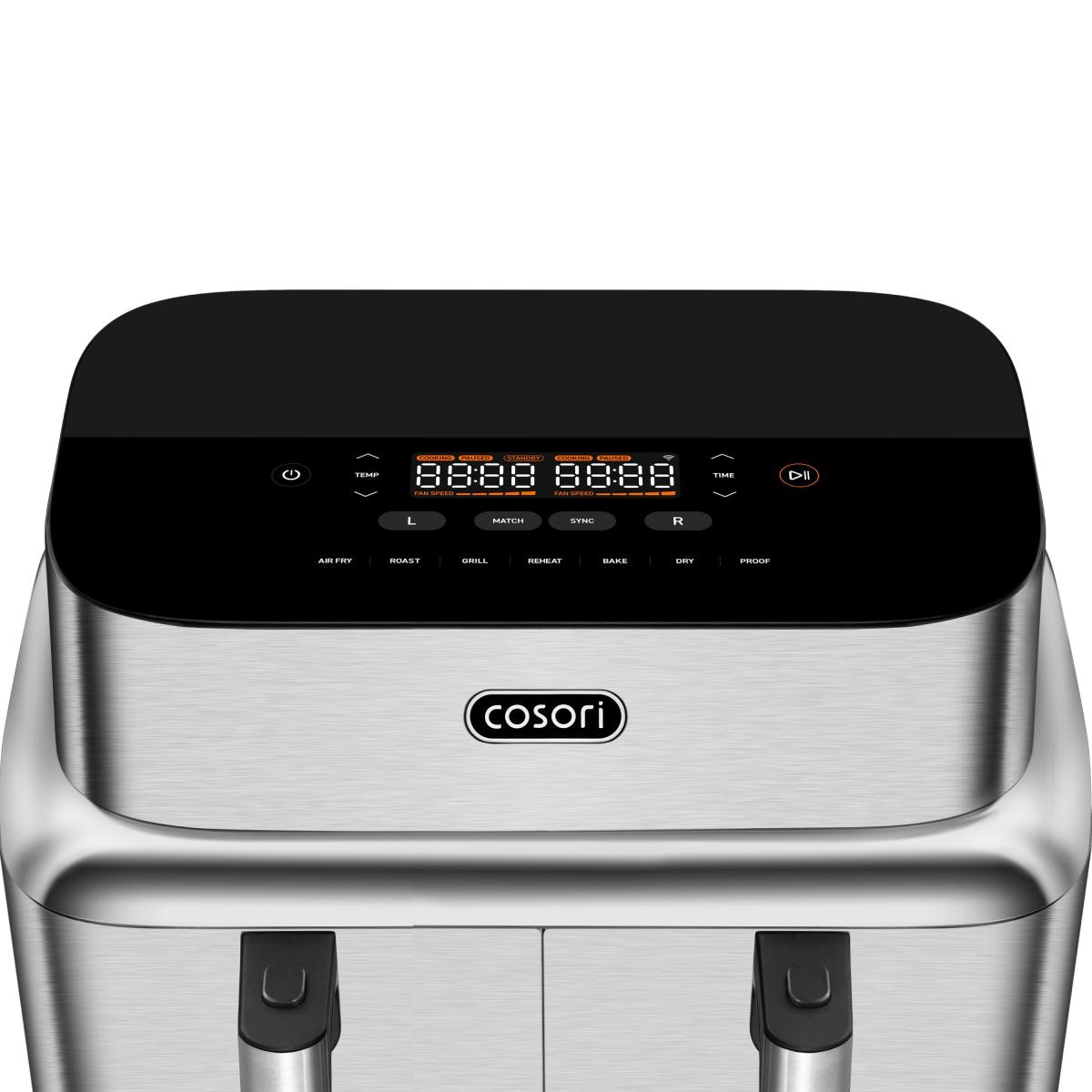 Fritadeira Airfryer Iconic Dual Cosori CAF-SE901S-CEU de 2700W e Capacidade de 4.3+4.3L Inox-4