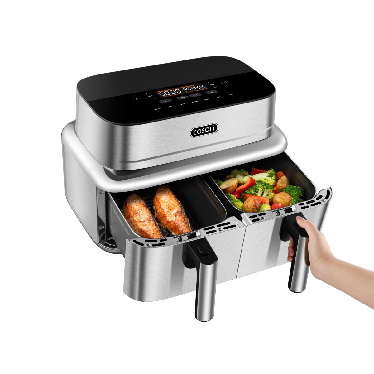 Fritadeira Airfryer Iconic Dual Cosori CAF-SE901S-CEU de 2700W e Capacidade de 4.3+4.3L Inox-6