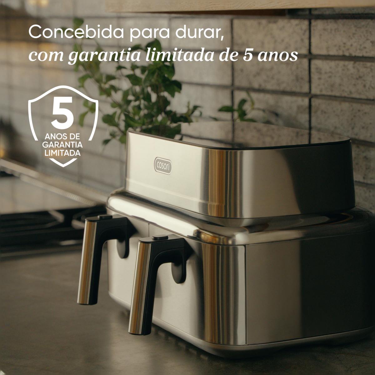 Fritadeira Airfryer Iconic Dual Cosori CAF-SE901S-CEU de 2700W e Capacidade de 4.3+4.3L Inox-12