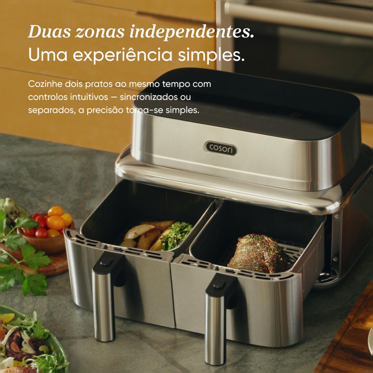 Fritadeira Airfryer Iconic Dual Cosori CAF-SE901S-CEU de 2700W e Capacidade de 4.3+4.3L Inox-13