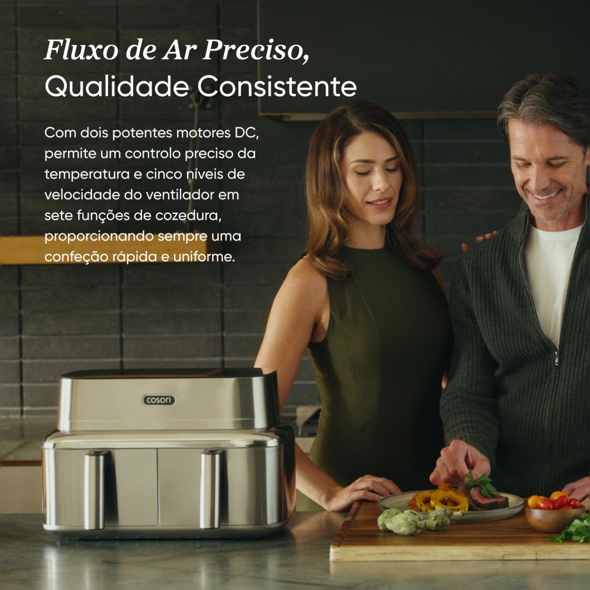 Fritadeira Airfryer Iconic Dual Cosori CAF-SE901S-CEU de 2700W e Capacidade de 4.3+4.3L Inox-14