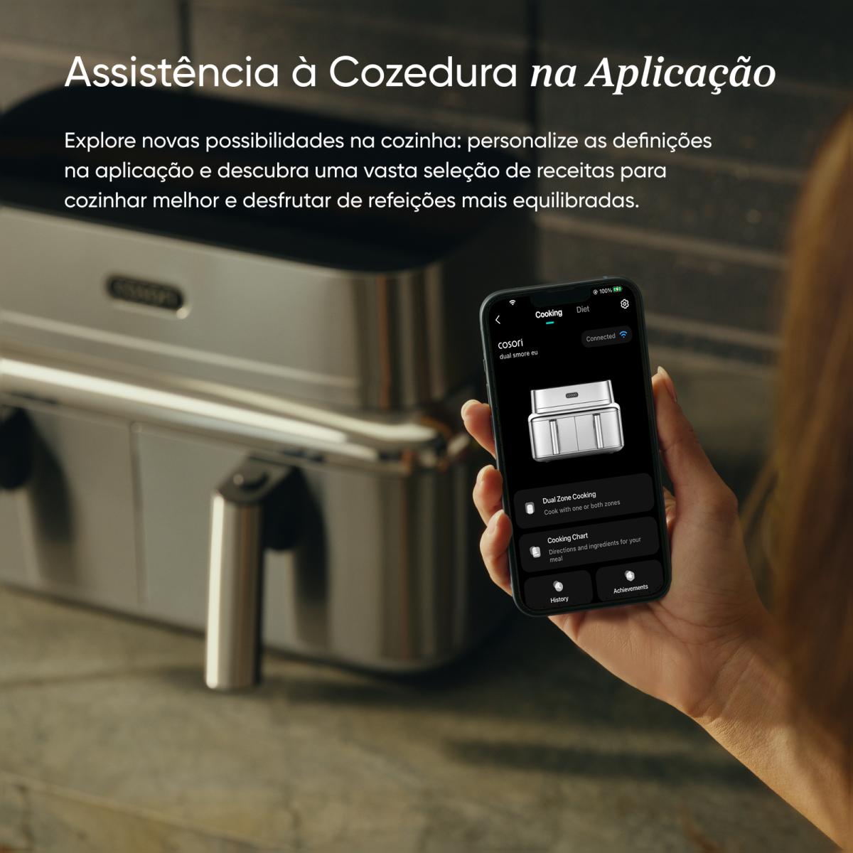 Fritadeira Airfryer Iconic Dual Cosori CAF-SE901S-CEU de 2700W e Capacidade de 4.3+4.3L Inox-16