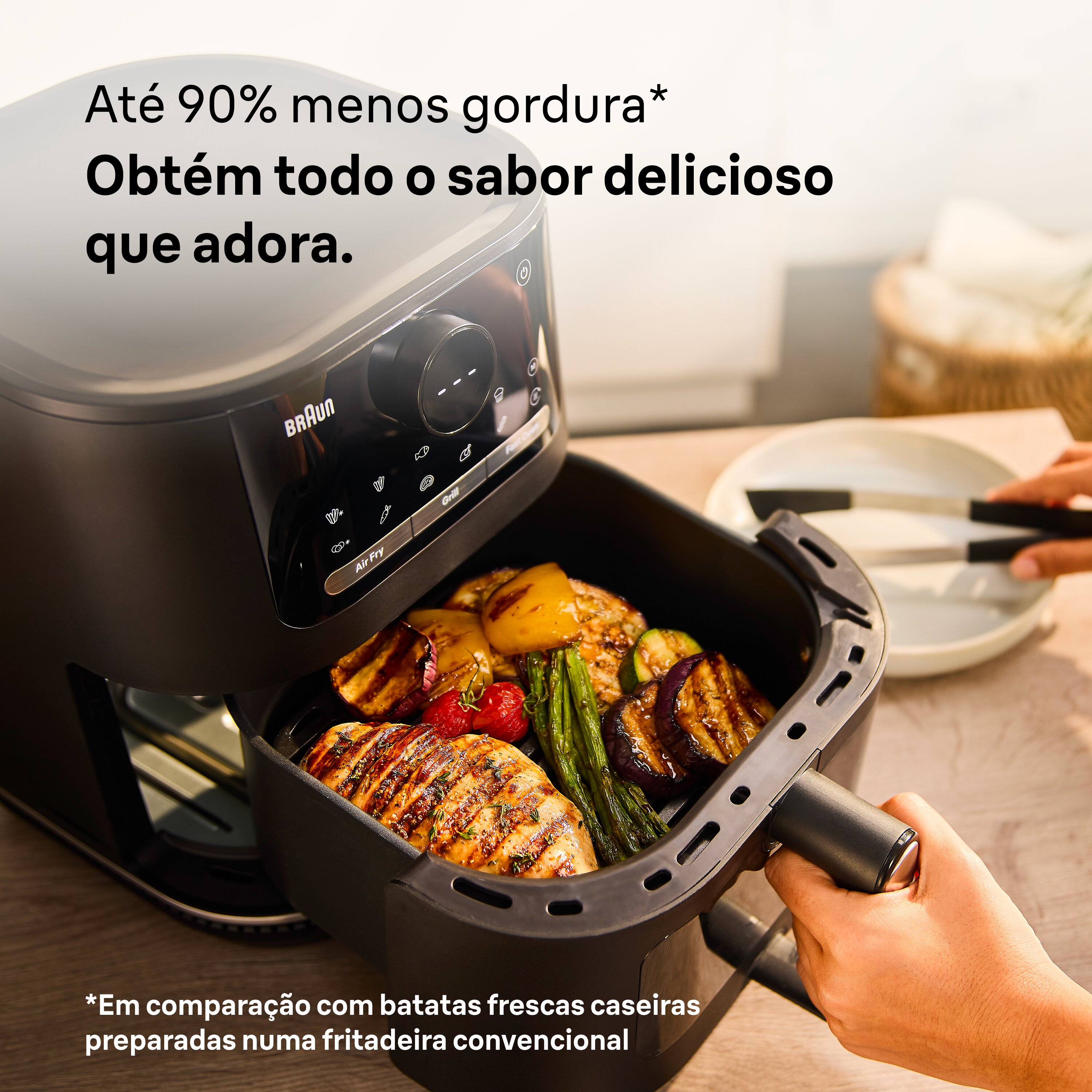 Fritadeira Air Fryer Braun HF5075IBK MultiFry 5, 3 em 1, de 2000 W - Preto Preto-5