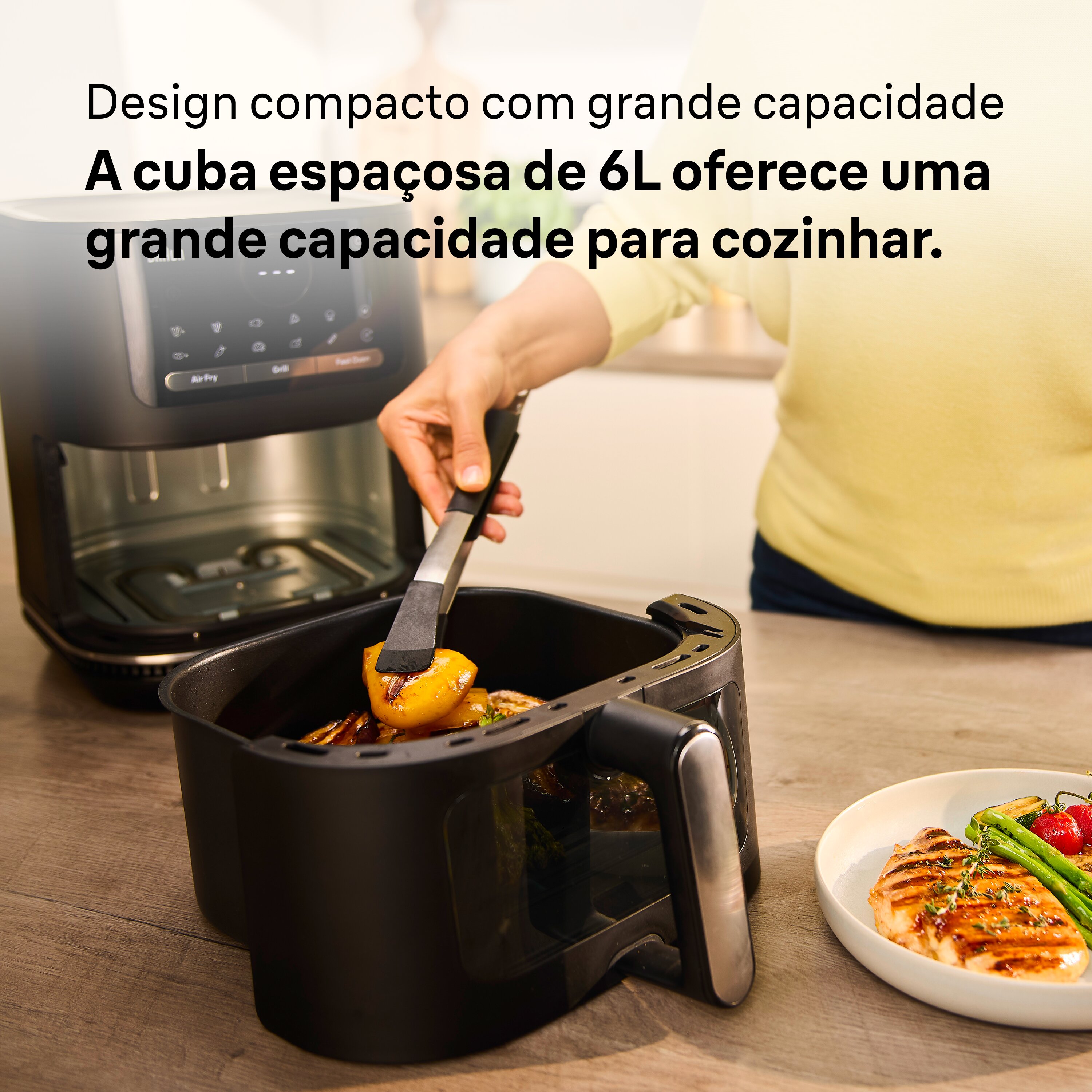 Fritadeira Air Fryer Braun HF5075IBK MultiFry 5, 3 em 1, de 2000 W - Preto Preto-6