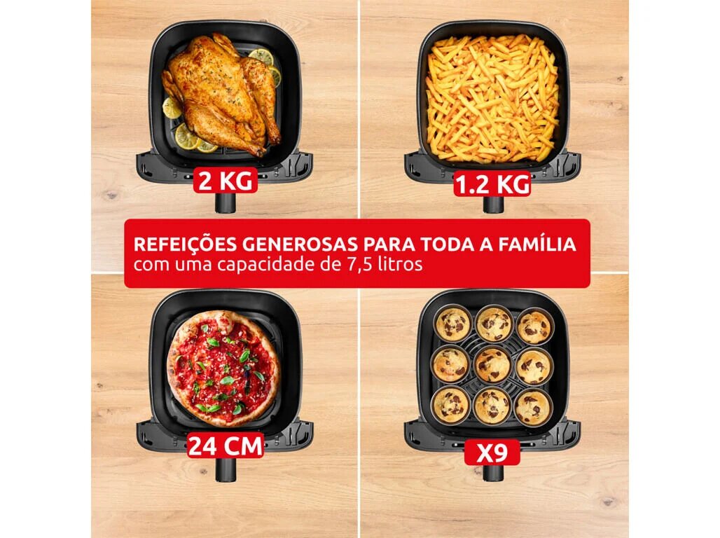 Fritadeira Easy Fry sem Óleo Moulinex EZ8618F0 New Mega de 7,5 Litros - Preto Preto-4