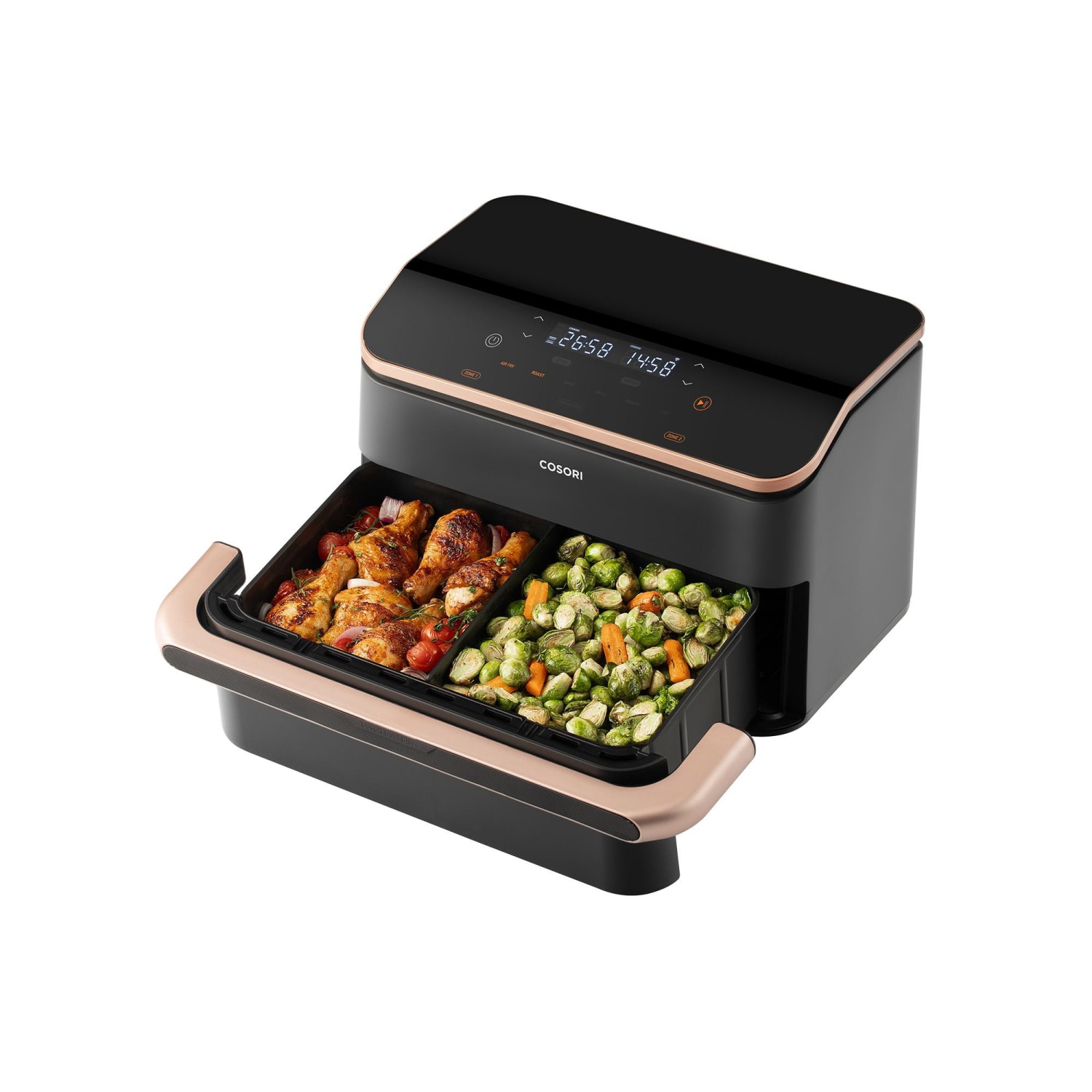 Fritadeira Air Fryer Cosori Dual Blaze Twinfry sem Óleo, de 2800 W e 10 Litros - Cinzento Escuro Cinzento-escuro-4