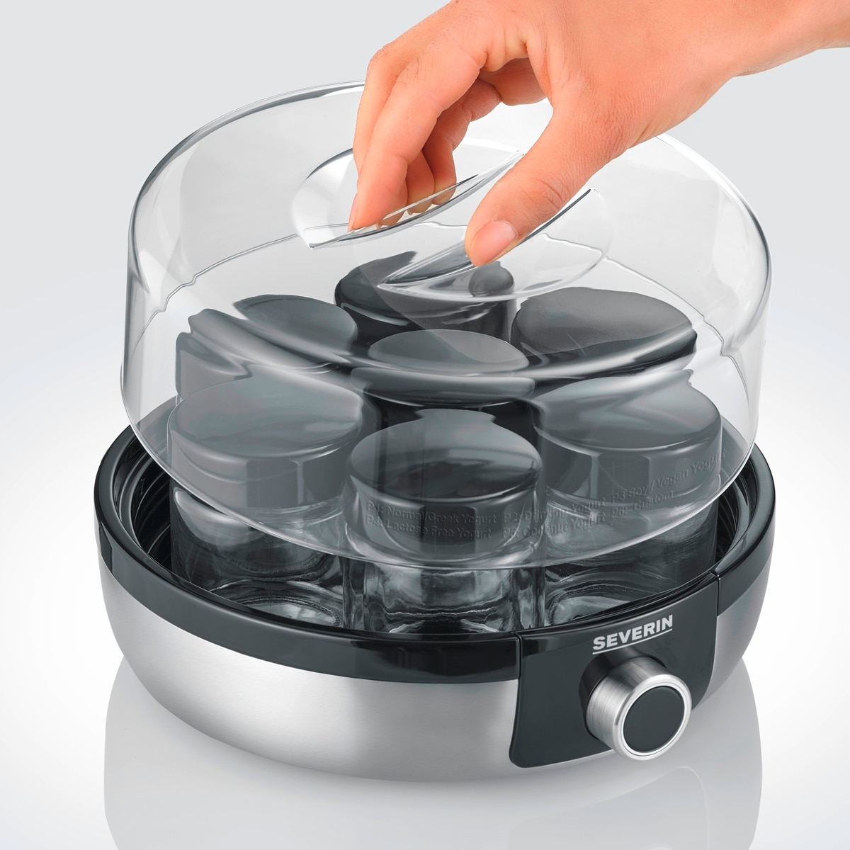 Iogurteira Severin JG 3521 de 13 W Digital e com 7 Copos - Inox Inox-2