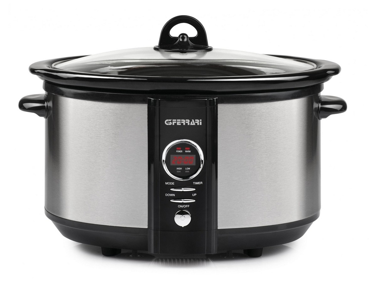 Imagem 0 de Panela Cerâmica G3 Ferrari G100620 Cozedura Lenta de 320 W e Capacidade de  6,5 Litros - Preto e Inox