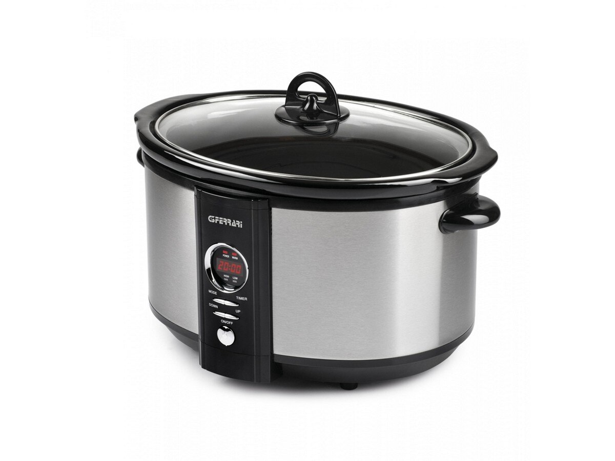 Panela Cerâmica G3 Ferrari G100620 Cozedura Lenta de 320 W e Capacidade de 6,5 Litros - Preto e Inox Preto-2