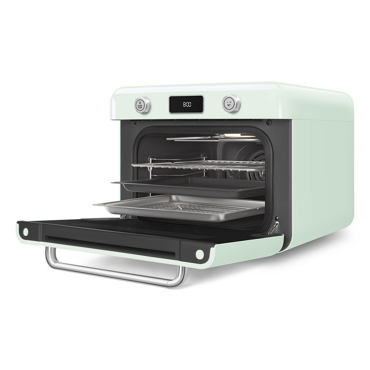 Forno de Bancada com Vaporeira Smeg Anni 50 COF01PGEU de 30 Litros - Verde Água Polido Verde Água-3