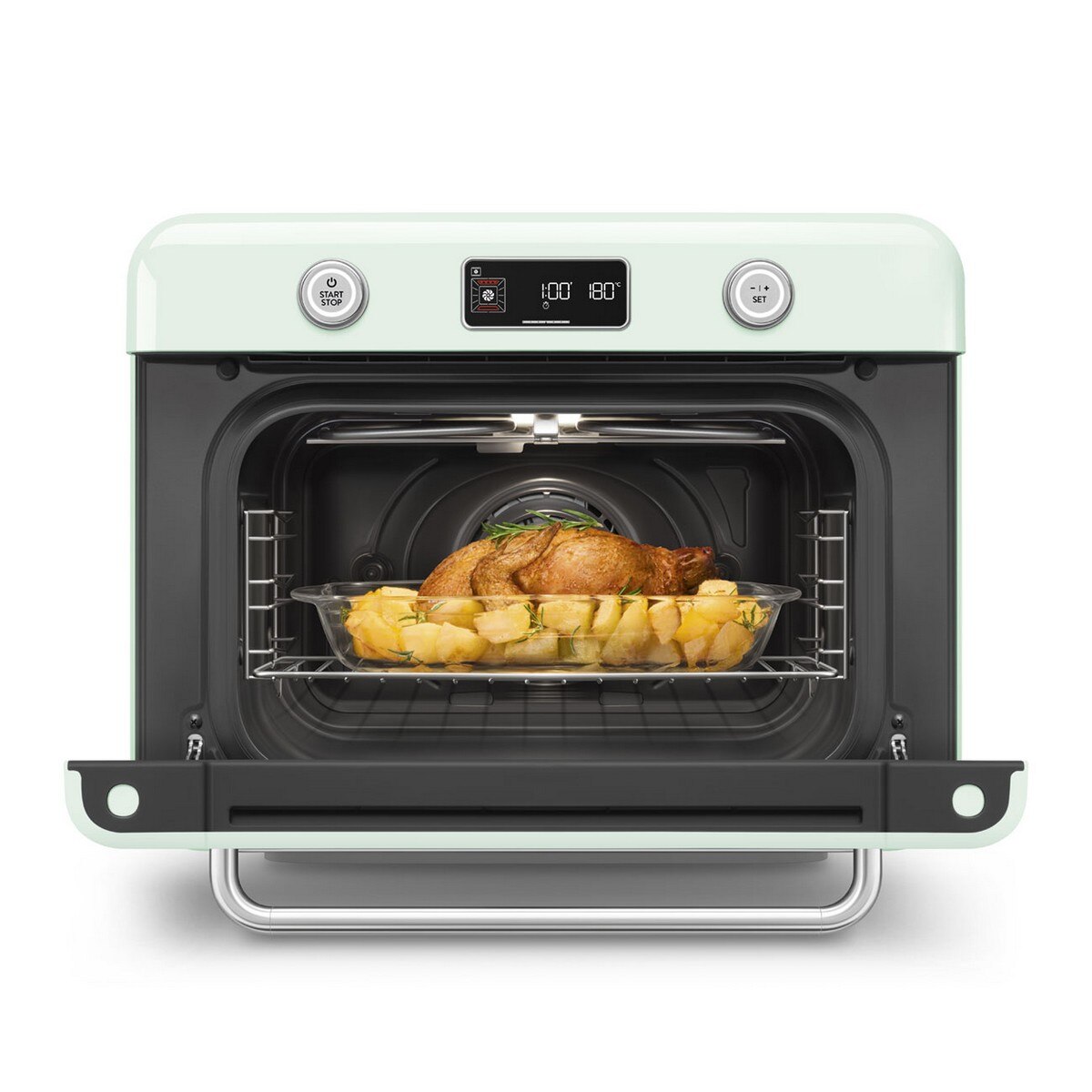 Forno de Bancada com Vaporeira Smeg Anni 50 COF01PGEU de 30 Litros - Verde Água Polido Verde Água-4