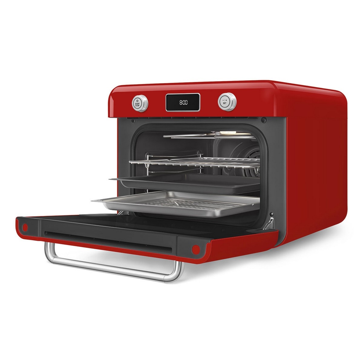Forno de Bancada com Vaporeira Smeg Anni 50 COF01RDEU de 30 Litros - Vermelho Polido Vermelho-3
