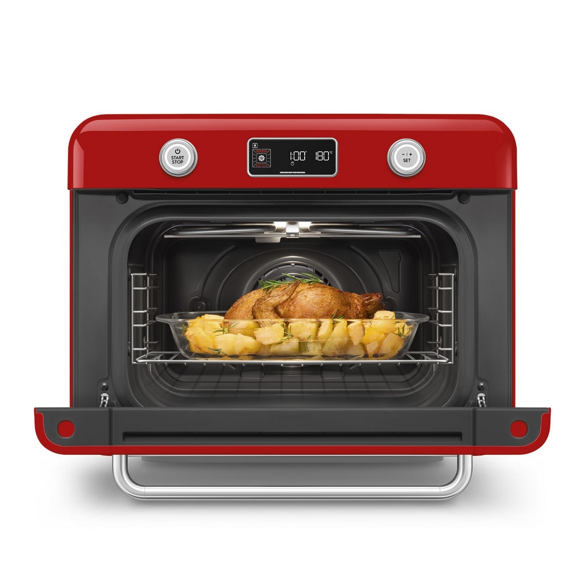 Forno de Bancada com Vaporeira Smeg Anni 50 COF01RDEU de 30 Litros - Vermelho Polido Vermelho-4