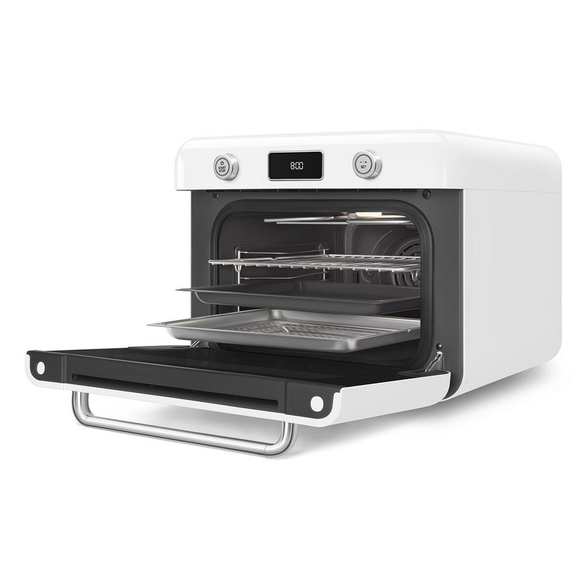 Forno de Bancada com Vaporeira Smeg Anni 50 COF01WHEU de 30 Litros - Branco Polido Branco-3