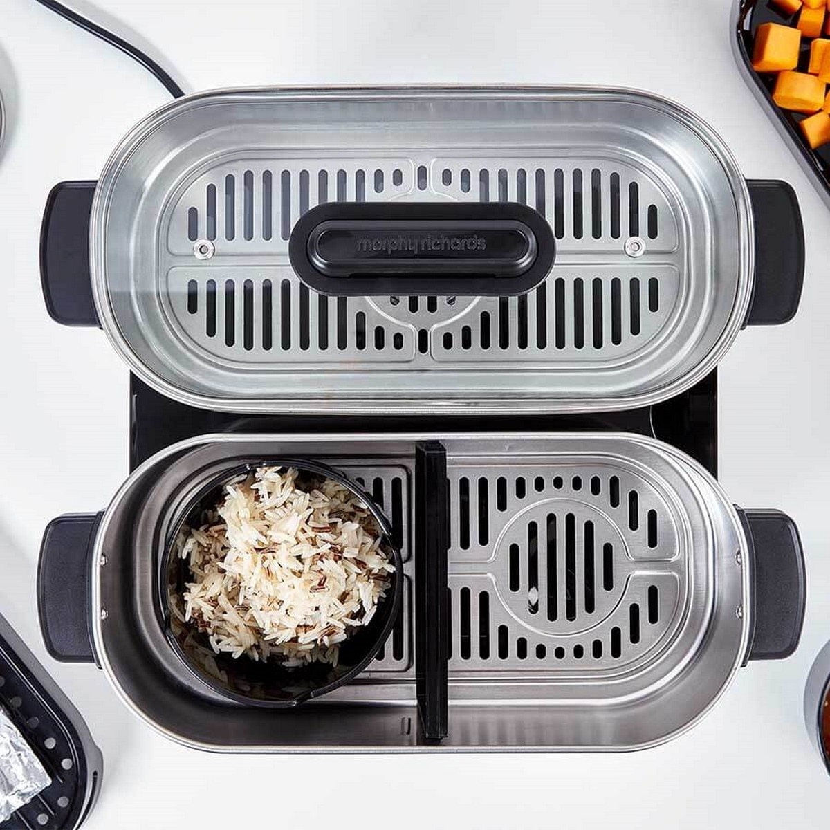 Robot de Cozinha a Vapor Morphy Richards Inteligente 470006 - Aço Inoxidável e Preto Aço inoxidável-4