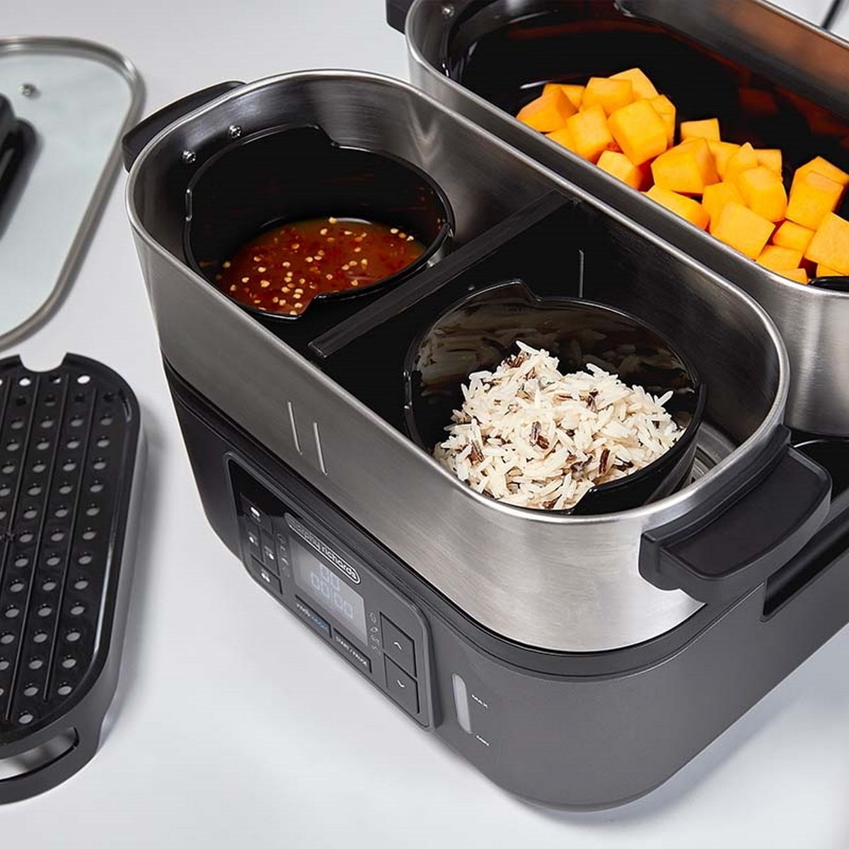 Robot de Cozinha a Vapor Morphy Richards Inteligente 470006 - Aço Inoxidável e Preto Aço inoxidável-6