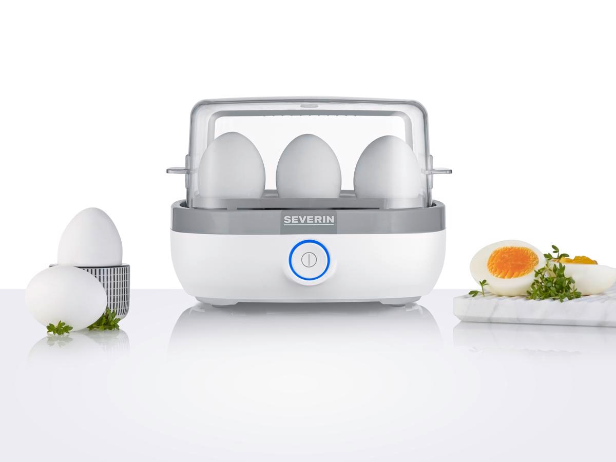 Cozedor de Ovos Severin EK3164 de 420 W e Capacidade de 1 a 6 Ovos - Branco e Cinza Branco / Cinzento-2