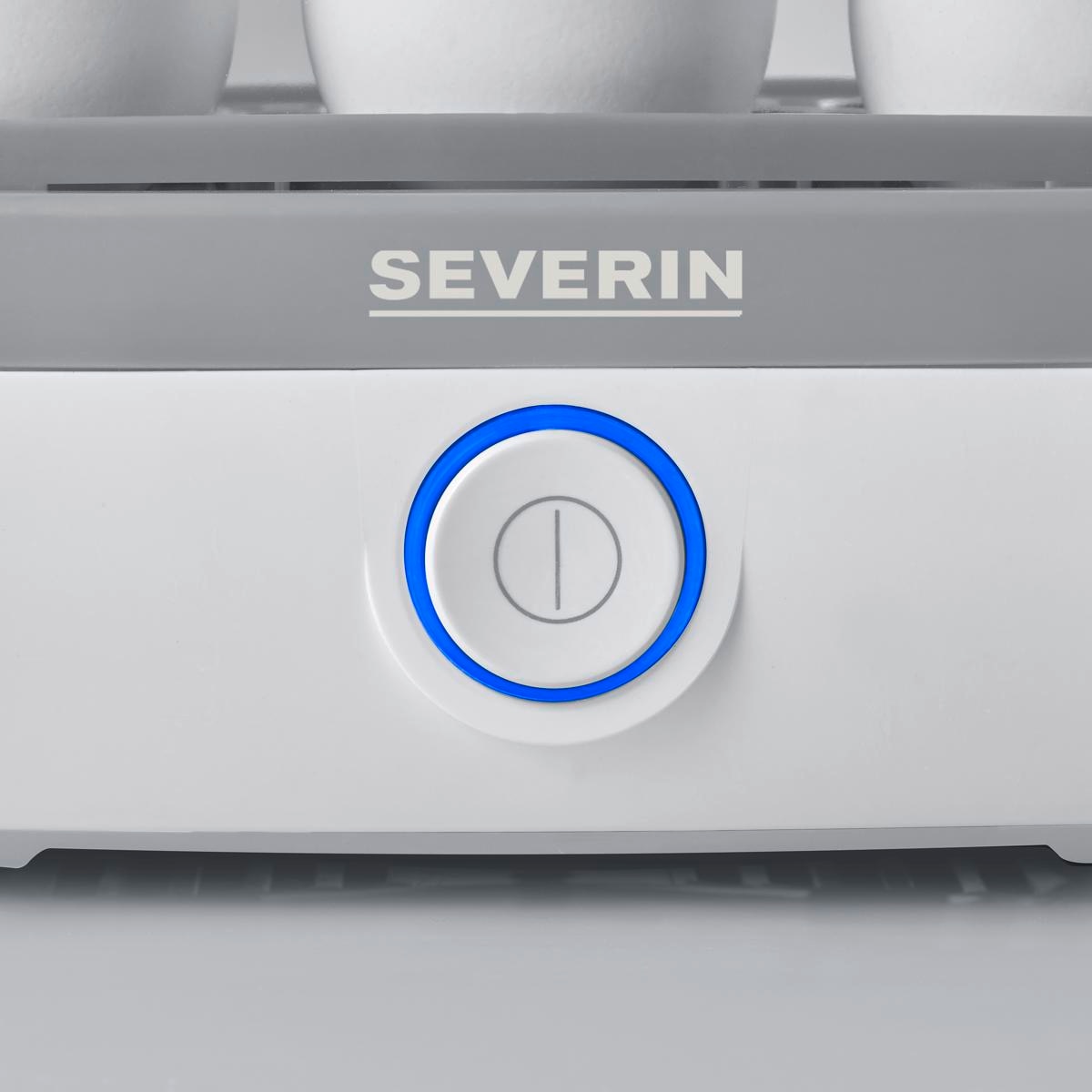 Cozedor de Ovos Severin EK3164 de 420 W e Capacidade de 1 a 6 Ovos - Branco e Cinza Branco / Cinzento-4
