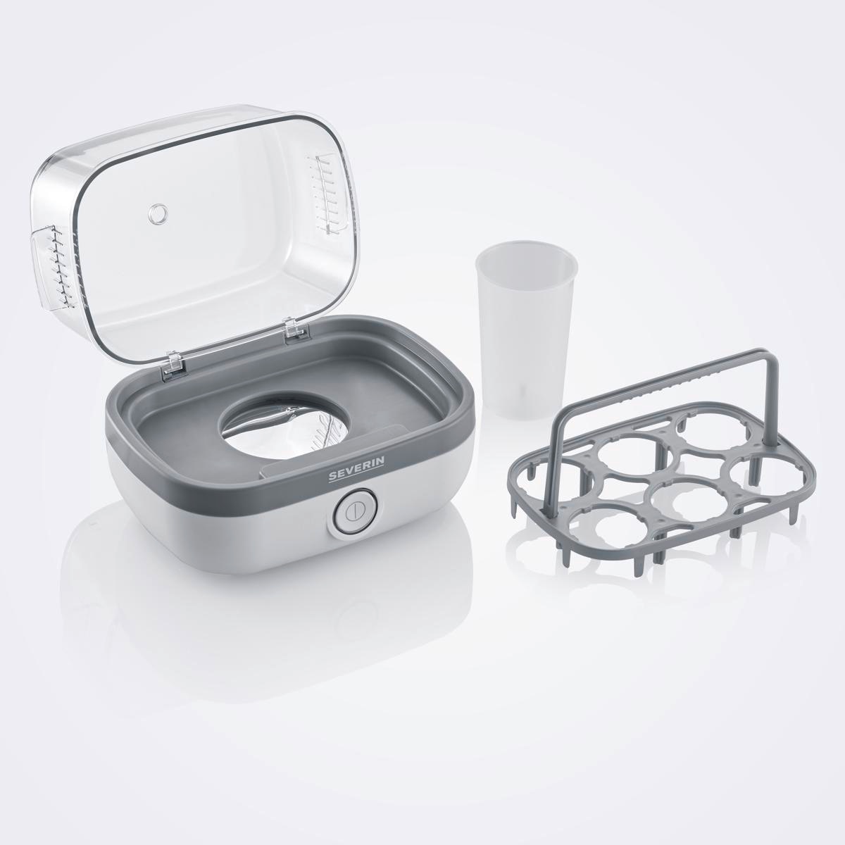 Cozedor de Ovos Severin EK3164 de 420 W e Capacidade de 1 a 6 Ovos - Branco e Cinza Branco / Cinzento-5
