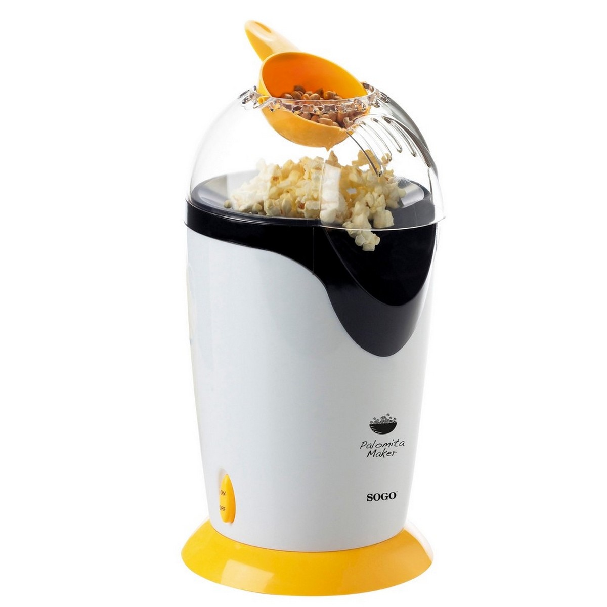 Máquina de Pipocas Sogo PAL-SS-11320-Y de 1200 W - Branco e Amarelo Branco/Amarelo-4