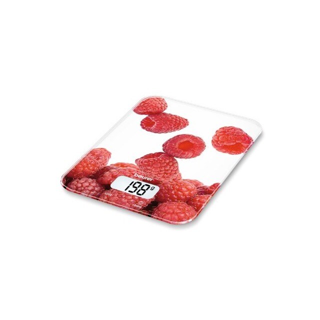 Balança de Cozinha Digital Beurer KS19 B Capacidade de 5 Kg - Vidro Branco e Vermelho Branco / Vermelho-1