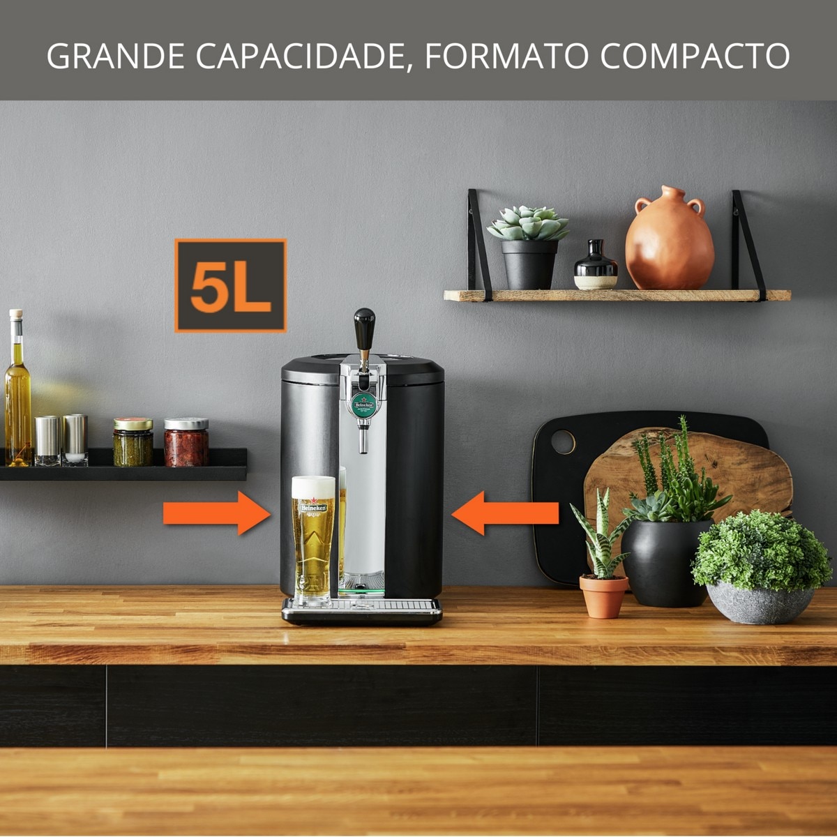 Máquina de Cerveja Krups Beertender Compact VB450E10 para Barril 5 Litros,Temperatura Perfeita e com Luz Indicadora - Preto Preto-4