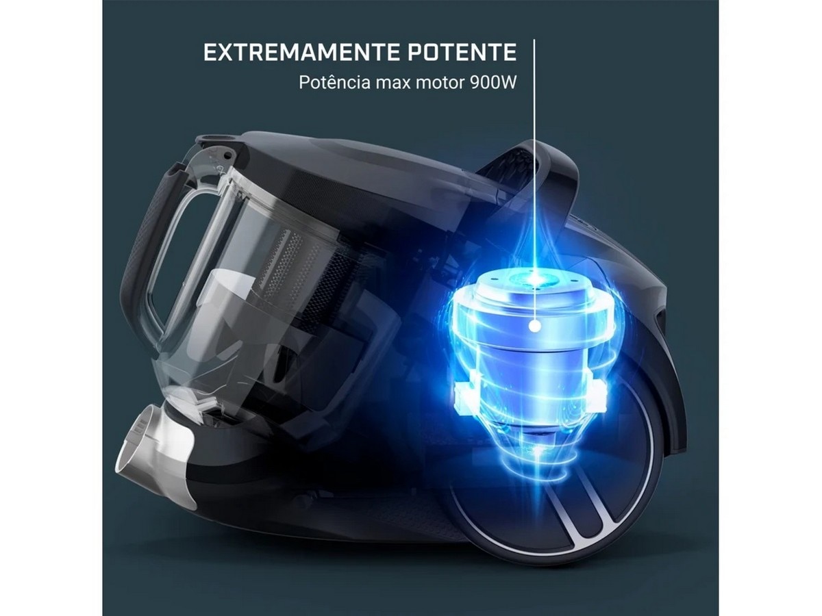 Aspirador Sem Saco Rowenta RO4B75EA Compact Power XXL Total Clean, 75 dB e Capacidade de 2,5 Litros - Preto Preto-2