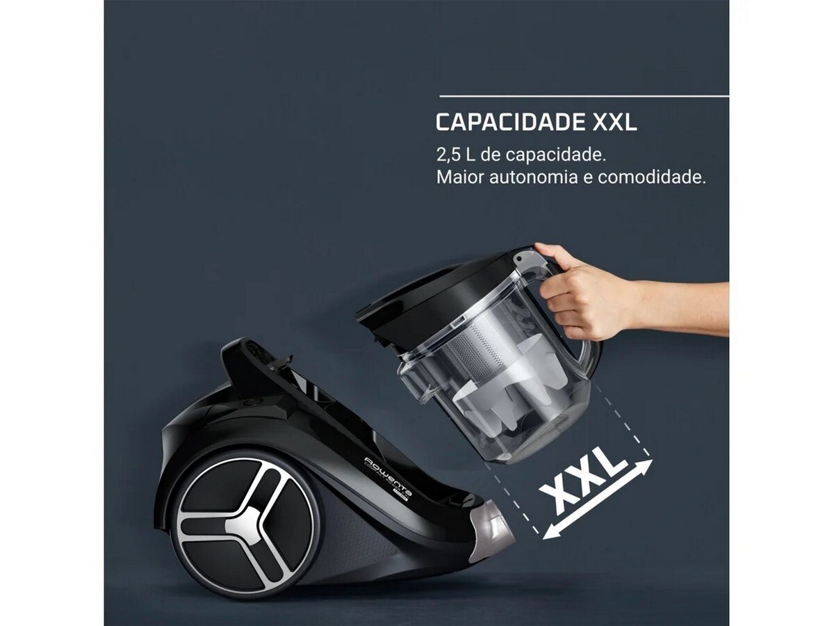 Aspirador Sem Saco Rowenta RO4B75EA Compact Power XXL Total Clean, 75 dB e Capacidade de 2,5 Litros - Preto Preto-4