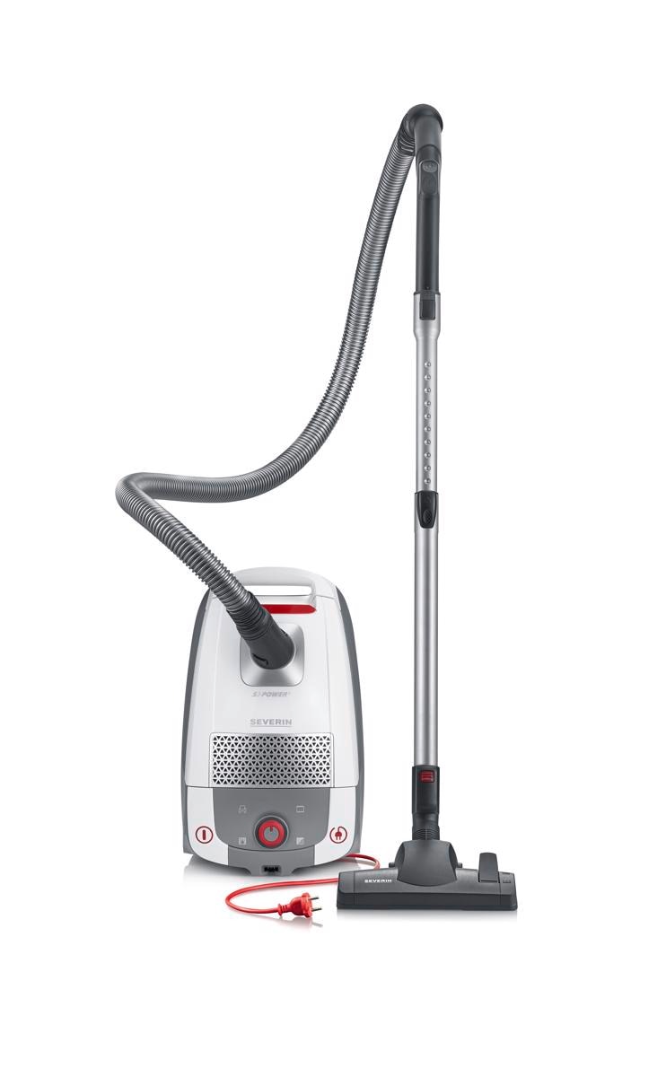 Aspirador com Saco Severin BC7047 Potente e Silencioso e Filtro de pó Hepa 13 - Branco e Cinza Branco / Cinzento-2
