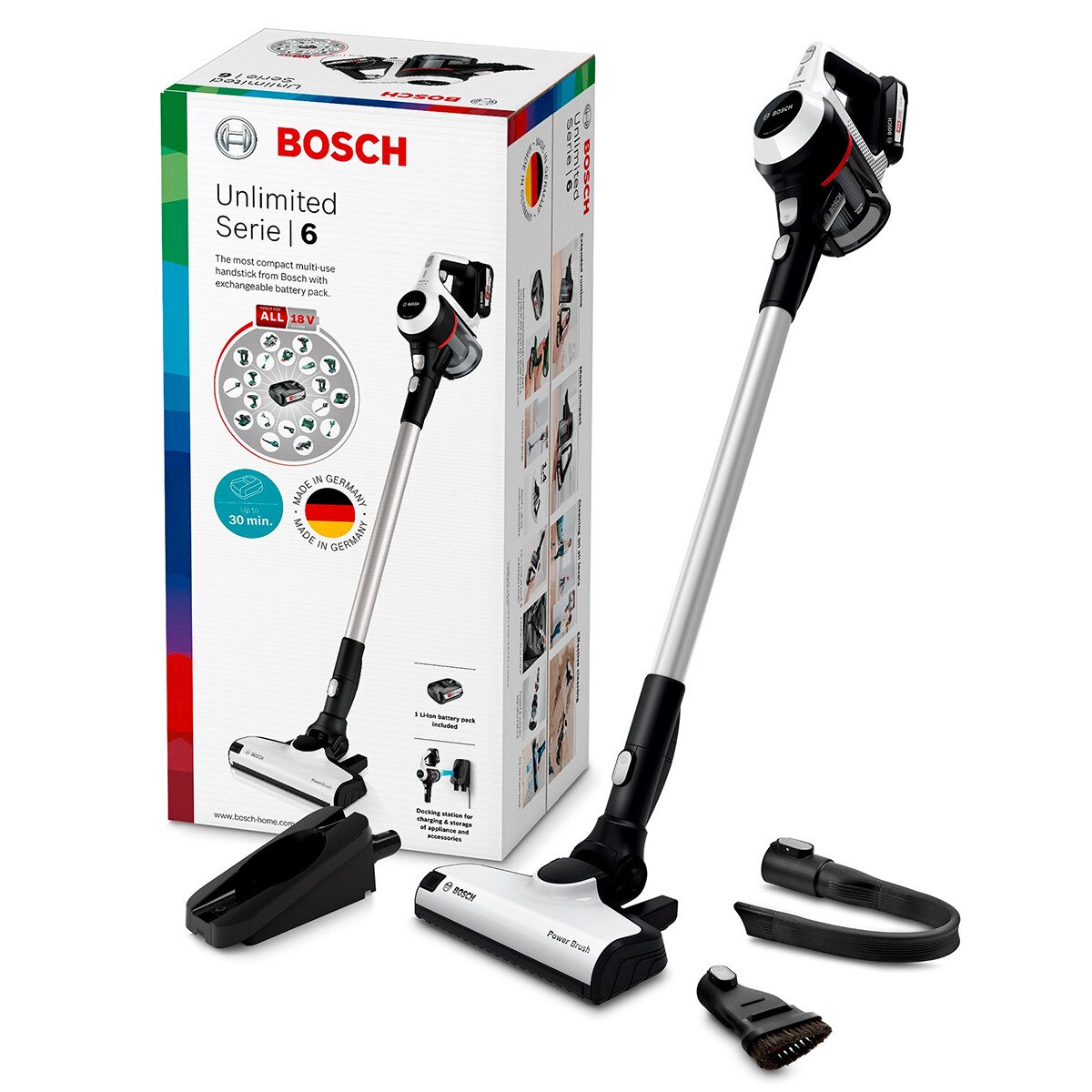 Aspirador Vertical Bosch Série 6 BCS61113 Unlimited Recarregável sem Cabo com Autonomia de 30 min - Branco Branco-2