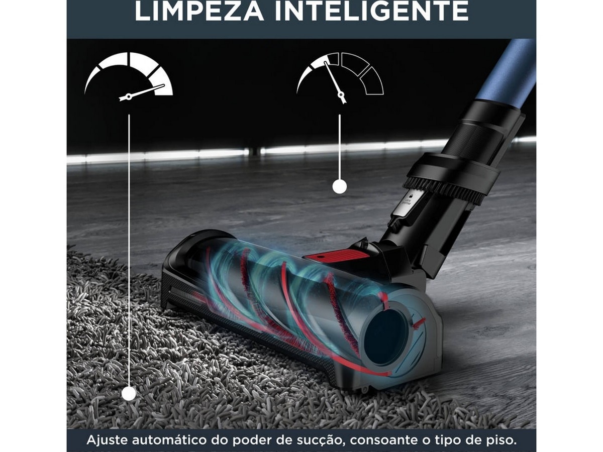 Aspirador Vertical Rowenta RH98C0WO X-Force Flex 12.60 Autonomia de 45 Minutos - Preto e Azul Preto / Azul-3