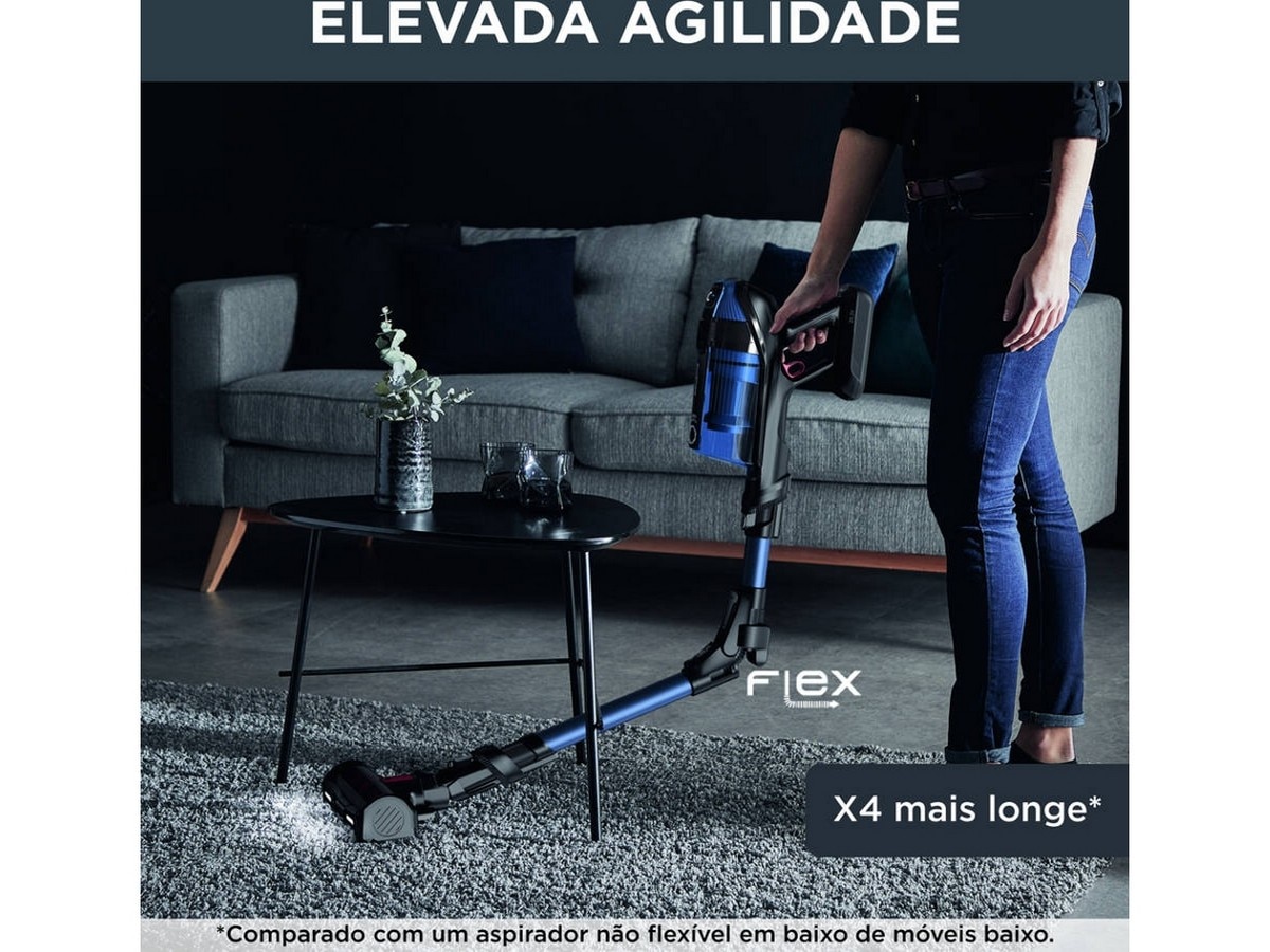 Aspirador Vertical Rowenta RH98C0WO X-Force Flex 12.60 Autonomia de 45 Minutos - Preto e Azul Preto / Azul-6