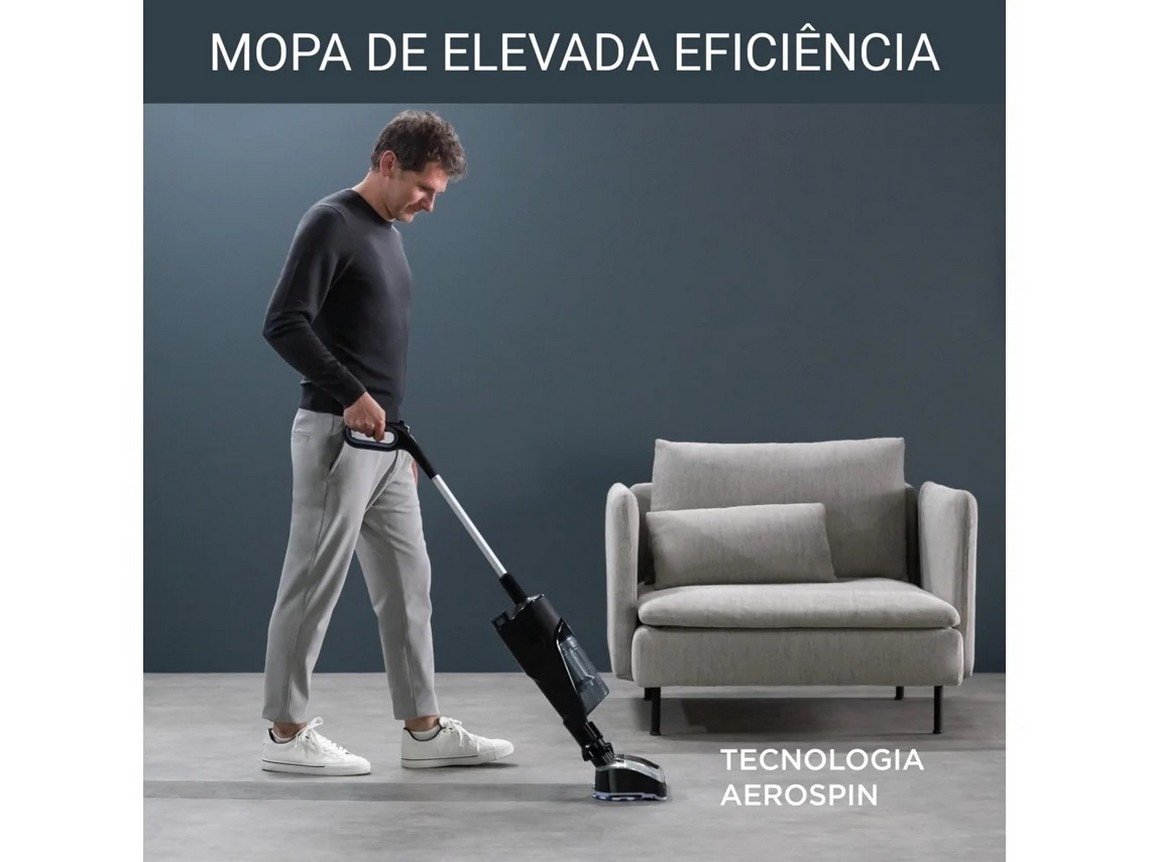 Aspirador Vertical Rowenta X-Combo Allergy+ GZ3039WO Aspira e Lava de 21.6 V, Autonomia 60 min, 550 ml - Preto e Azul Preto / Azul-3