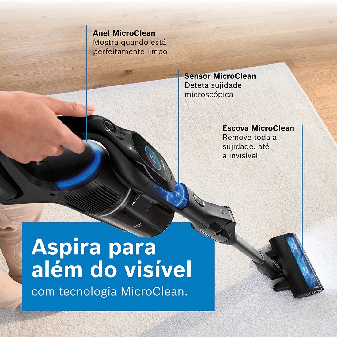 Aspirador Recarregável Bosch BCS1051POW Unlimited 10 ProPower - Preto Preto-3