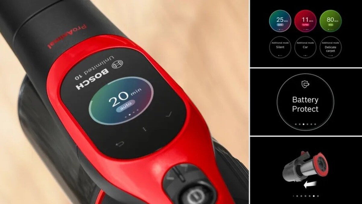 Aspirador Recarregável Bosch BCS1041PET Unlimited 10 ProAnimal - Vermelho Preto / Vermelho-9