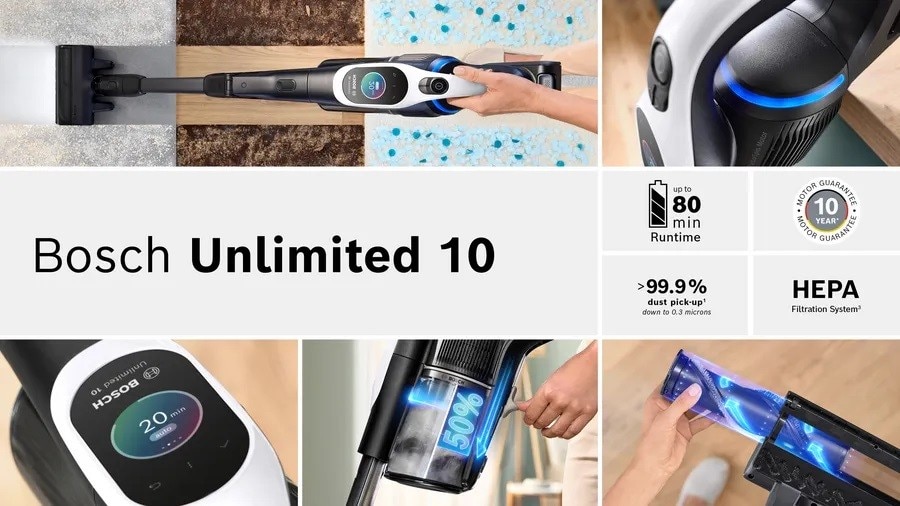 Aspirador Recarregável Bosch BCS1041WAC Unlimited 10 - Branco Branco - Preto-9