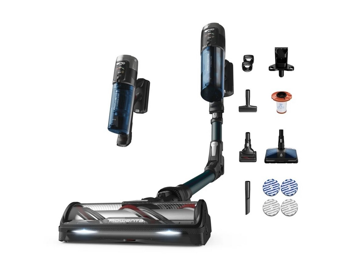 Imagem 0 de Aspirador Vertical Rowenta X-Force Flex 13.60 Animal Aqua RH9AD1WO com Autonomia 60 min, 150 AW - Preto e Azul
