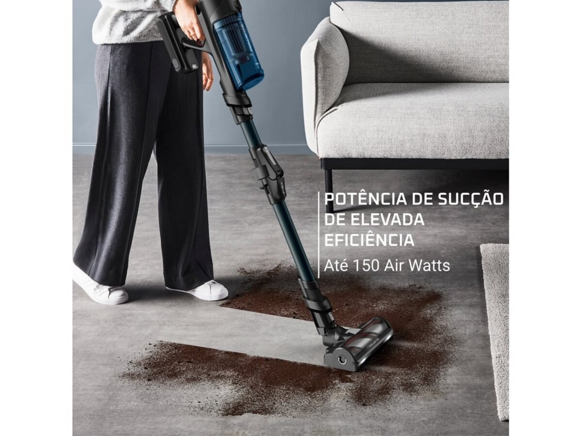 Aspirador Vertical Rowenta X-Force Flex 13.60 Animal Aqua RH9AD1WO com Autonomia 60 min, 150 AW - Preto e Azul Preto / Azul-2