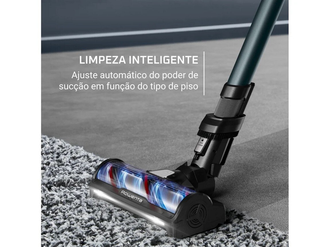 Aspirador Vertical Rowenta X-Force Flex 13.60 Animal Aqua RH9AD1WO com Autonomia 60 min, 150 AW - Preto e Azul Preto / Azul-4