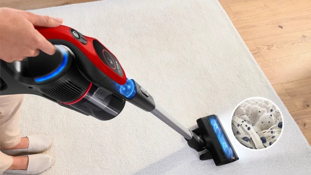 Aspirador Vertical Bosch Unlimited 9 ProAnimal BBS931PET Recarregável, Autonomia de 60 min - Vermelho Vermelho-2