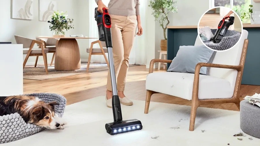 Aspirador Vertical Bosch Unlimited 9 ProAnimal BBS931PET Recarregável, Autonomia de 60 min - Vermelho Vermelho-3