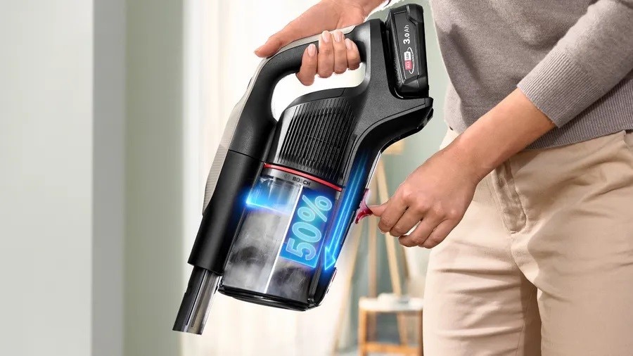 Aspirador Vertical Bosch Unlimited 9 BCS931GAC Recarregável, Autonomia de 60 min - Inox Cinzento-3