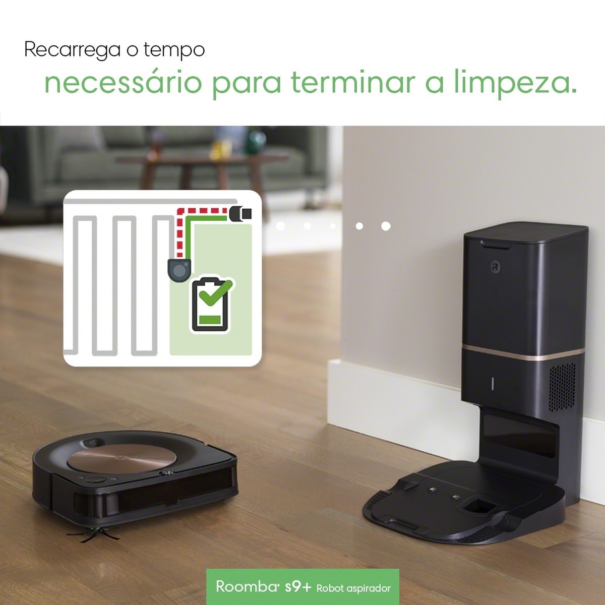 Robot Aspirador Roomba® s9+ com Descarga Automática de Sujidade - Tecnologia PerfectEdge® com limpeza especializada de cantos Preto-10