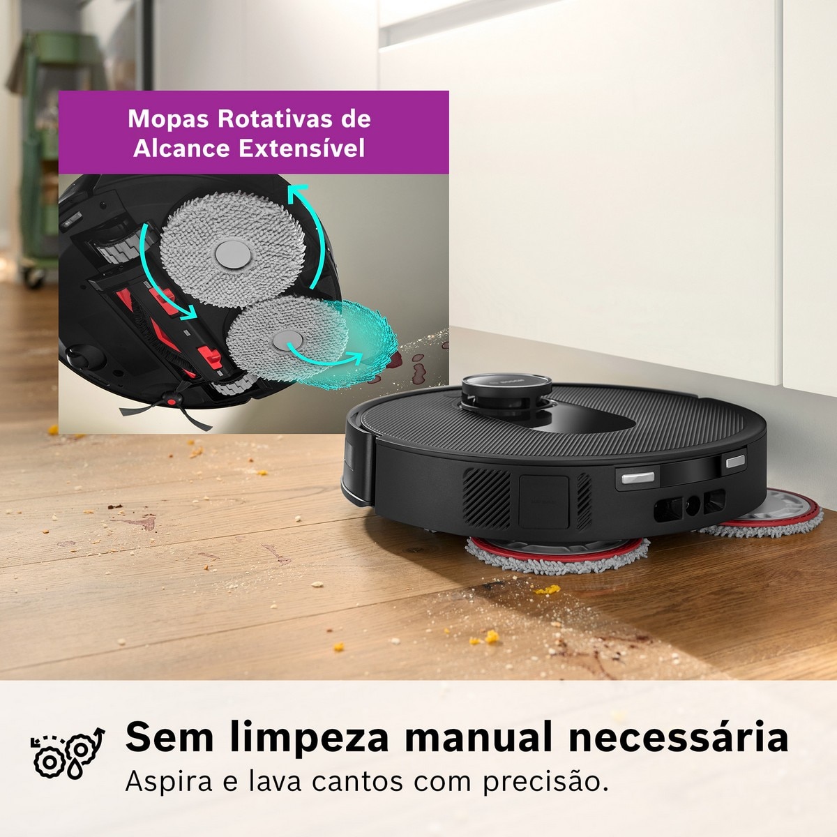 Robot Aspirador Bosch BCRDW3BX Spotless Max Cam Preto-5