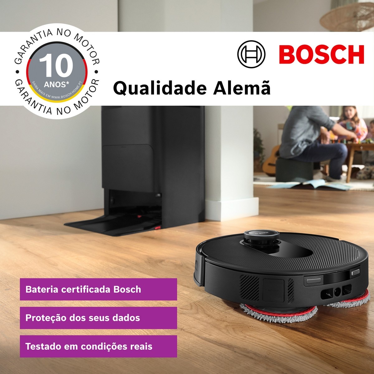 Robot Aspirador Bosch BCRDW3BX Spotless Max Cam Preto-10