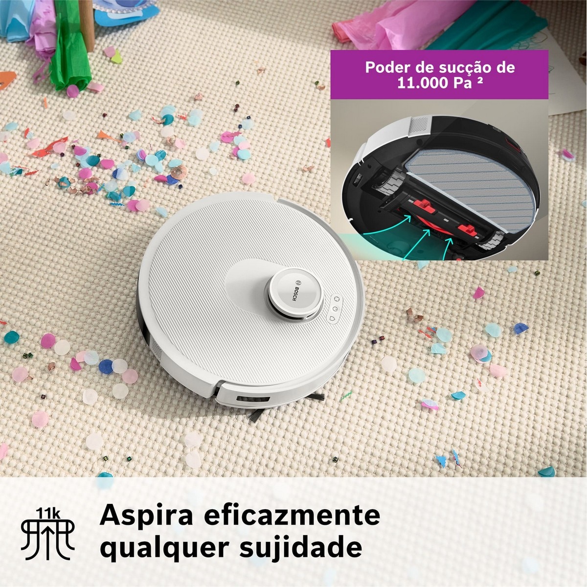 Robot Aspirador Bosch BCRD2W Spotless Advanced + Branco-6